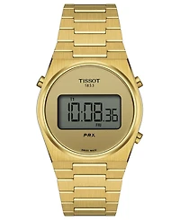 Tissot Unisex Digital Prx Gold Pvd Stainless Steel Bracelet Watch 35mm