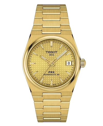 Tissot Women's Swiss Automatic Prx Powermatic 80 Gold Pvd Stainless Steel Bracelet Watch 35mm