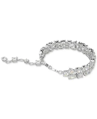 Swarovski Rhodium-Plated Mixed Crystal Double-Row Flex Bracelet