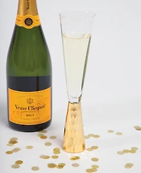 8 Oak Lane Glass Hammered Champagne Flute, 4 Piece Set