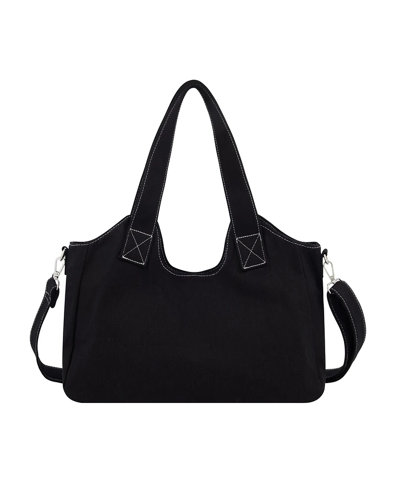 True Religion Horseshoe Stitch Black Satchel Bag