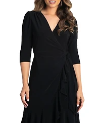 Kiyonna Women's Whimsy Ruffled Midi Wrap Dress