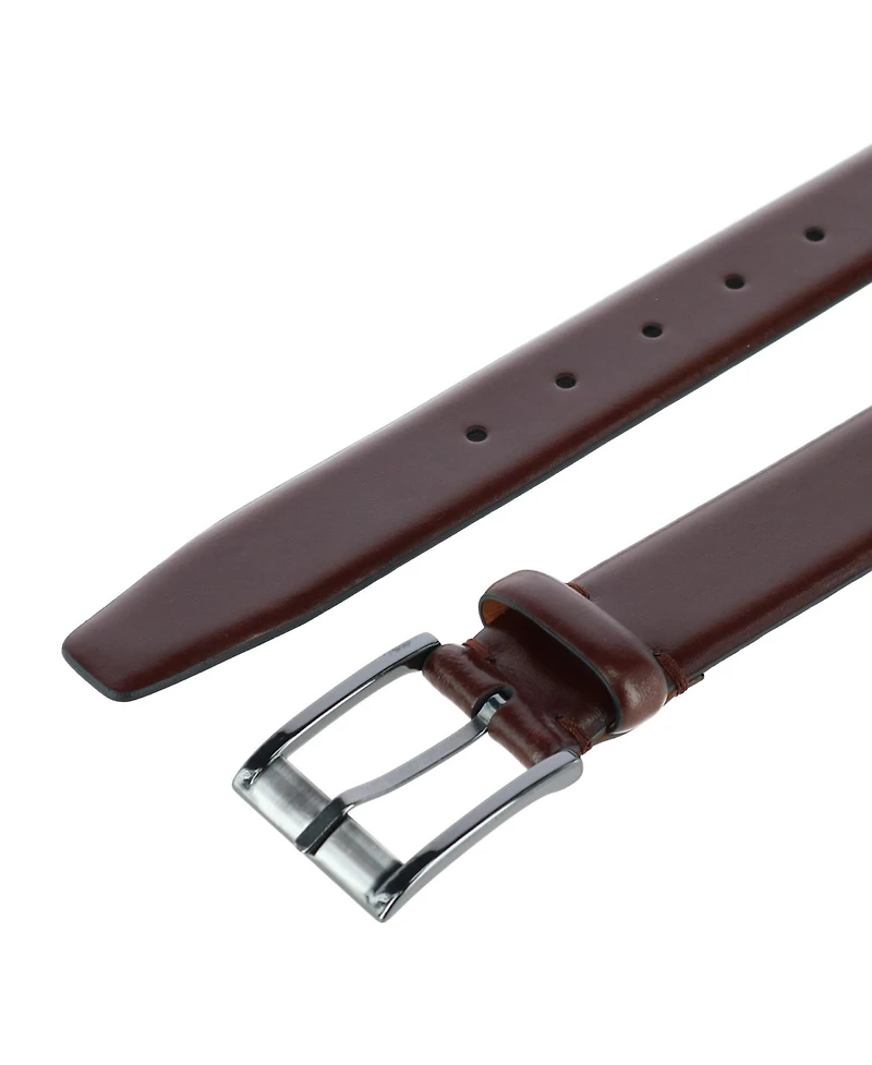 Trafalgar Men's Cameron 35mm Burnished Leather Dress Belt