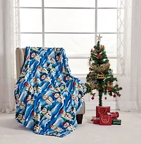Kate Aurora Holiday Living Ultra Soft & Cozy Christmas White Snowman Plush Accent Throw Blanket - 50 in. W x 60 in. L