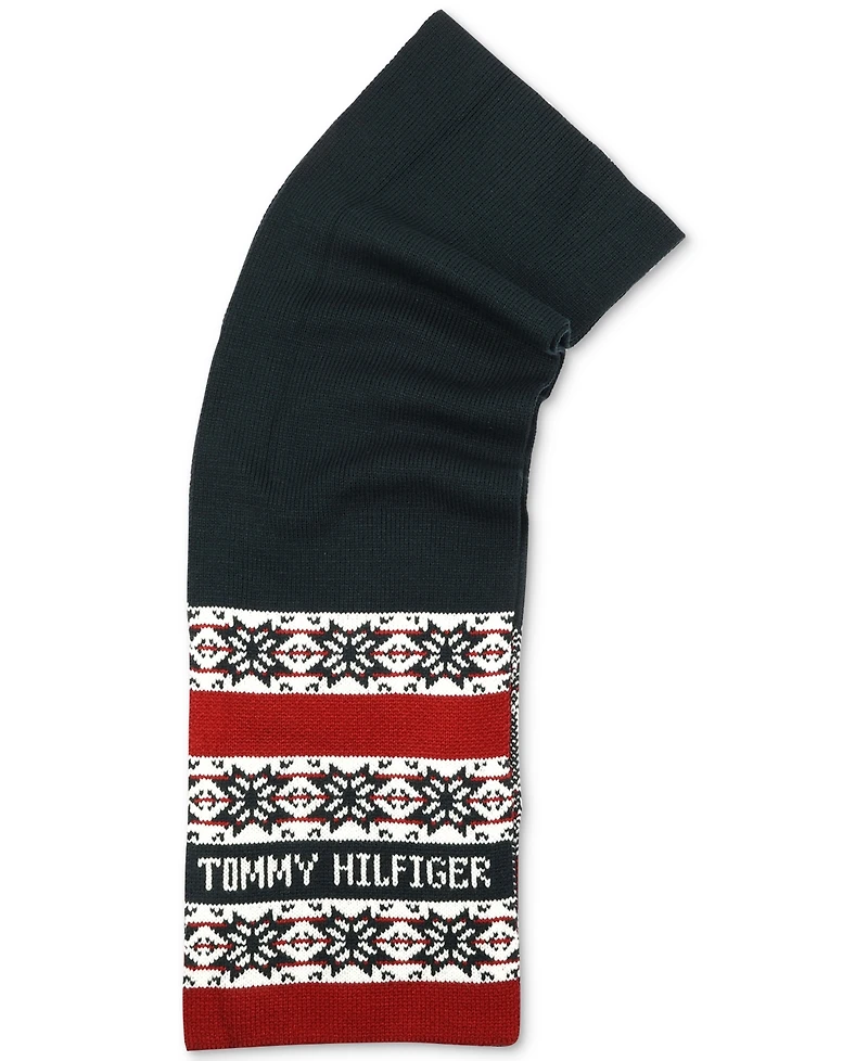 Tommy Hilfiger Men's Snowflake Fair Isle Scarf