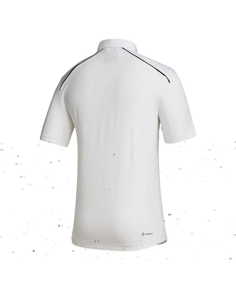 Men's adidas White Mississippi State Bulldogs Coaches Aeroready Polo Shirt