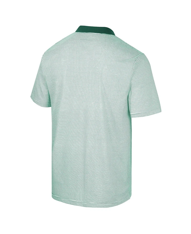 Men's Colosseum White Colorado State Rams Print Stripe Polo Shirt