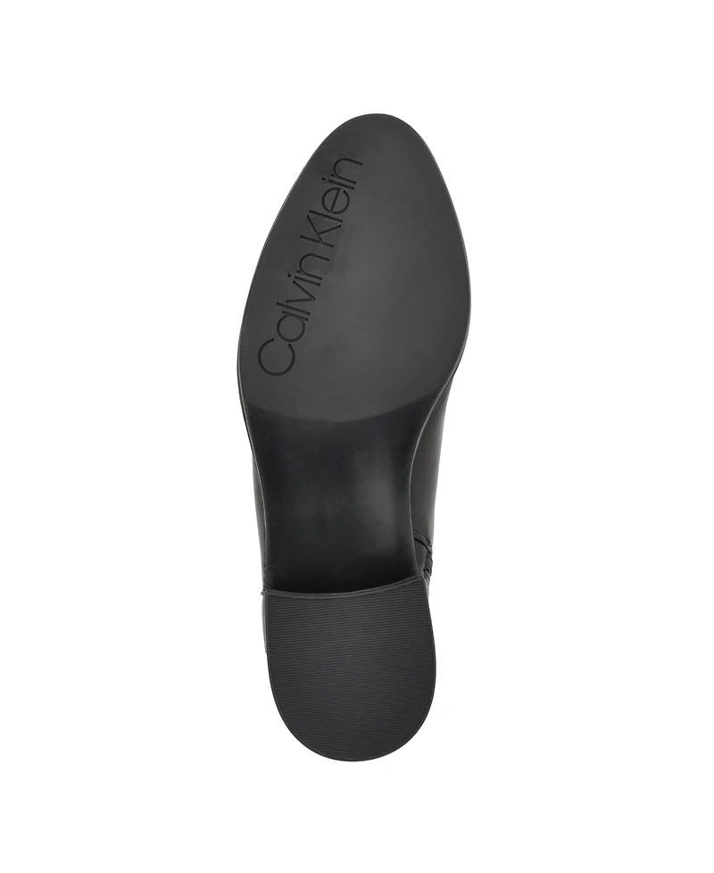 Calvin Klein Women's Dhara Logo Strap Block Heel Booties
