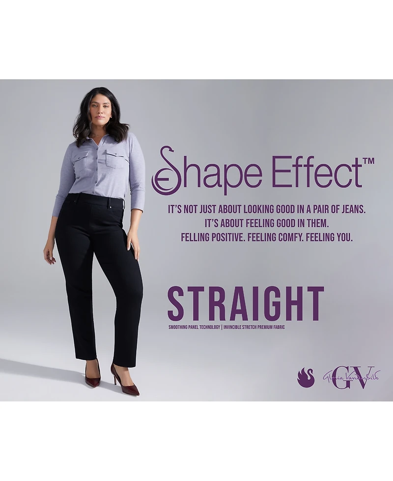 Gloria Vanderbilt Women's Shape Effect Pull-On Straight-Leg Jeans