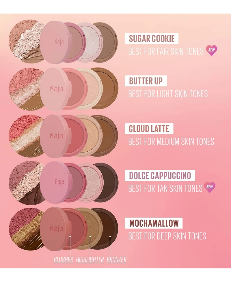 Kaja Face Bento Cream Bronzer, Powder Blush & Highlighter Sculpting Trio