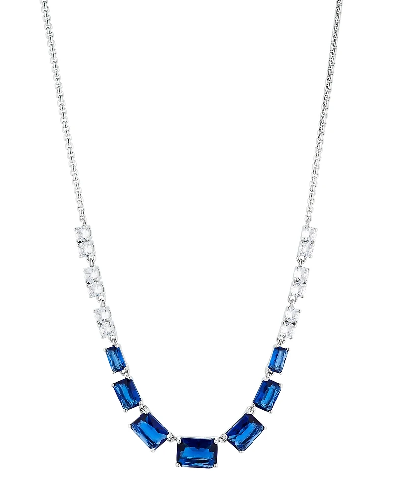 Eliot Danori Silver-Tone Mixed Crystal Statement Necklace, 16" + 2" extender, Created for Macy's