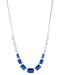 Eliot Danori Silver-Tone Mixed Crystal Statement Necklace, 16" + 2" extender, Created for Macy's