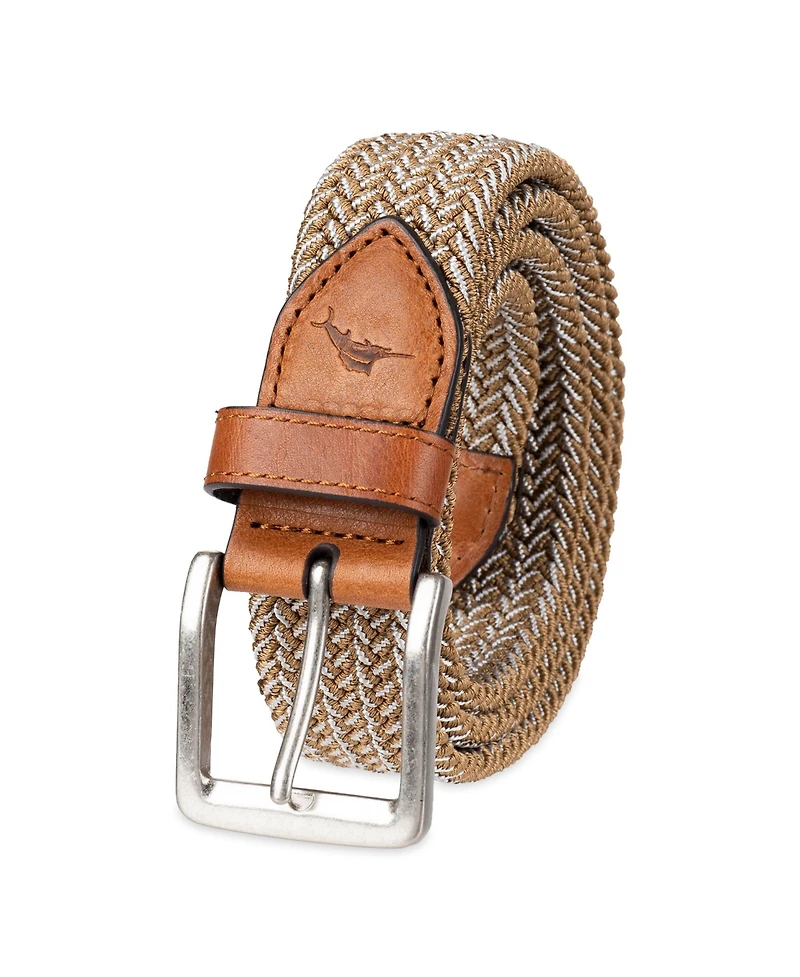 Tommy Bahama Men's Two-Tone Stretch Braided Web Belt