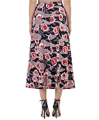 24seven Comfort Apparel Women's Floral Maxi Skirt