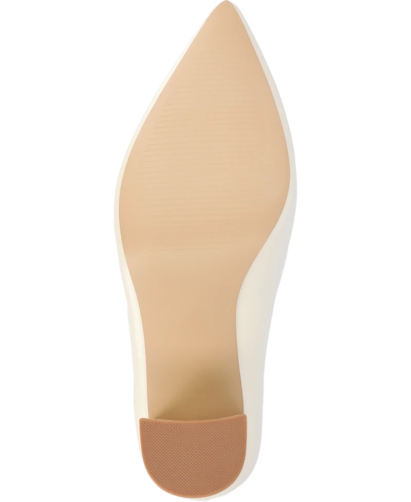Journee Collection Women's Simonne Block Heel Pointed Toe Pumps