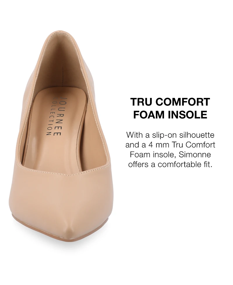 Journee Collection Women's Simonne Block Heel Pointed Toe Pumps