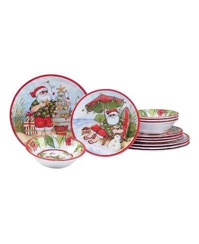 Certified International Santa's Wish Melamine 12 Pc. Dinnerware Set, Service for 4