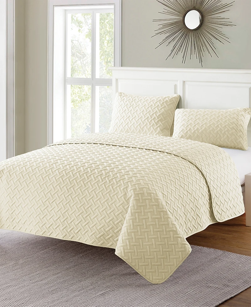 Vcny Home Nina Embossed 3-Pc.Quilt Set, Full/Queen