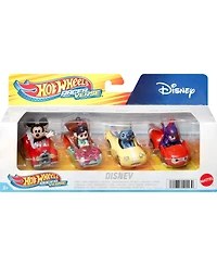 Hot Wheels RacerVerse Set of 4 Die-Cast Hot Wheels Cars with Disney Characters as Drivers