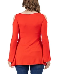 24seven Comfort Apparel Women's Criss Cross Long Sleeve Top