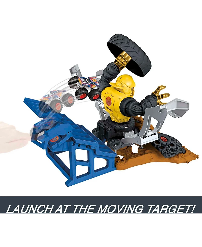 Hot Wheels Monster Trucks Arena Smashers Mega-Wrex Vs Crushzilla Takedown Playset