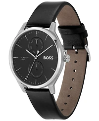 Hugo Boss Men's Tyler Quartz Multifunction Leather Watch 43mm