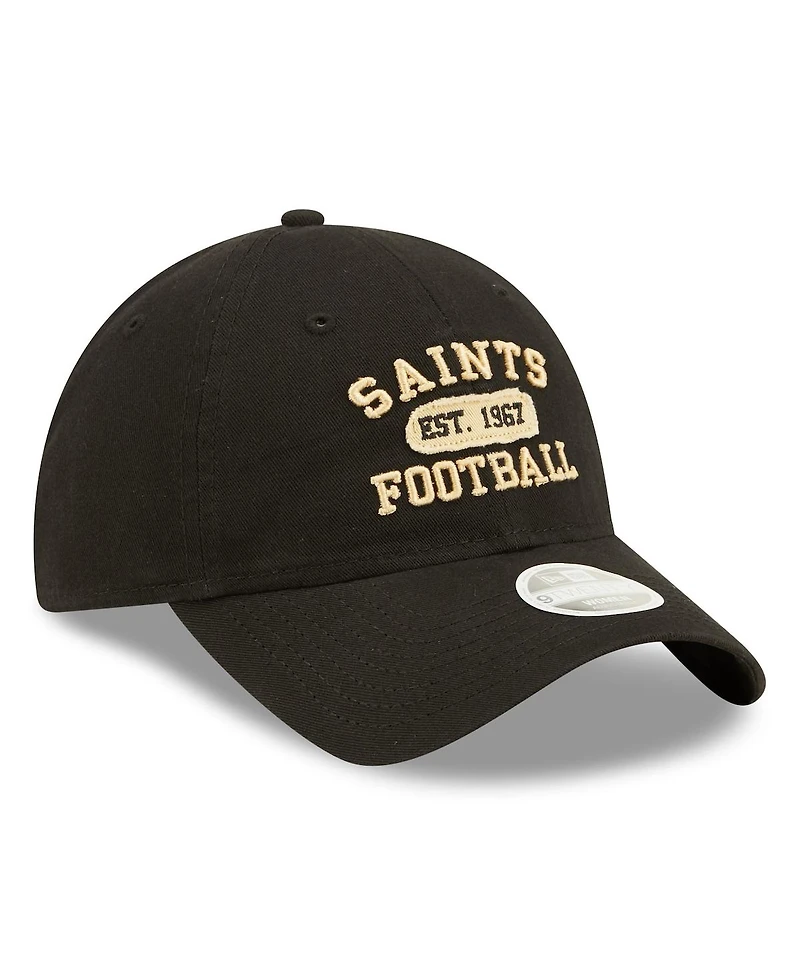 Women's New Era Black New Orleans Saints Formed 9TWENTY Adjustable Hat