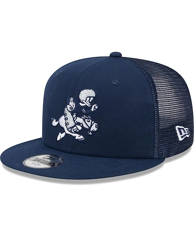 Big Boys and Girls New Era Navy Dallas Cowboys Retro Joe Main Trucker 9FIFTY Snapback Hat