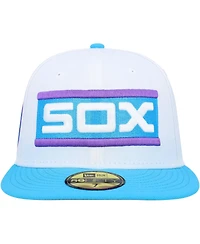Men's New Era White Chicago Sox Comiskey Park 75th Anniversary Vice 59FIFTY Fitted Hat