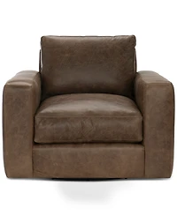 Dawkins 38" Leather Swivel Chair, Created for Macy's