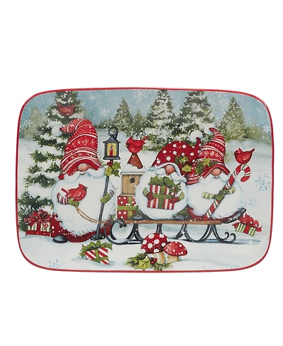 Certified International Christmas Gnomes 14" Rectangular Platter