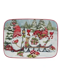 Certified International Christmas Gnomes 14" Rectangular Platter