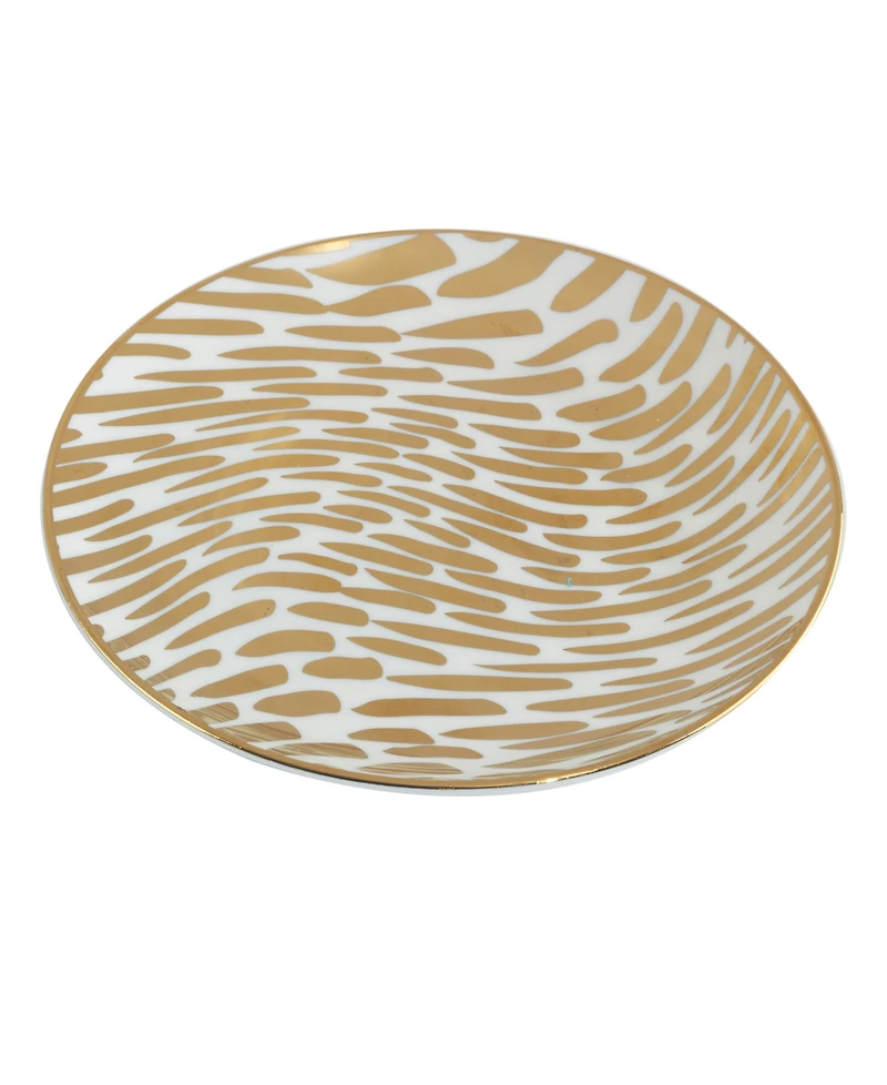 Certified International Matrix Gold-Silver Tone Canape Plates Set of 6