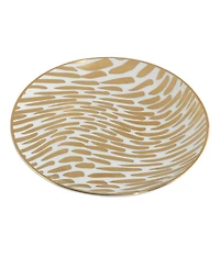 Certified International Matrix Gold-Silver Tone Canape Plates Set of 6