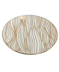 Certified International Matrix Gold-Silver Tone Canape Plates Set of 6