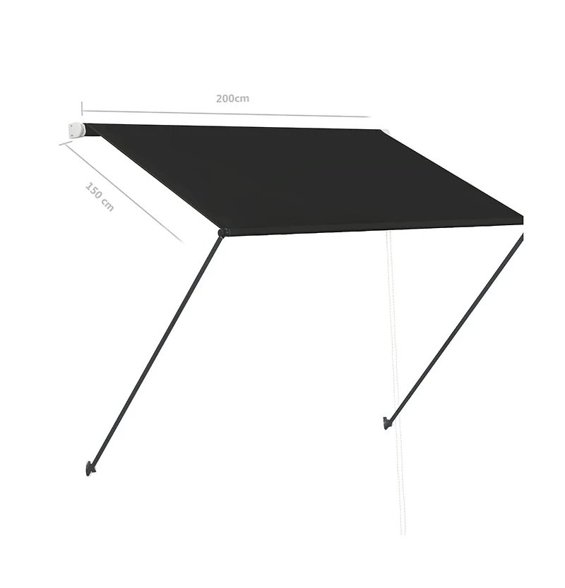Retractable Awning with Led 78.7"x59.1" Anthracite