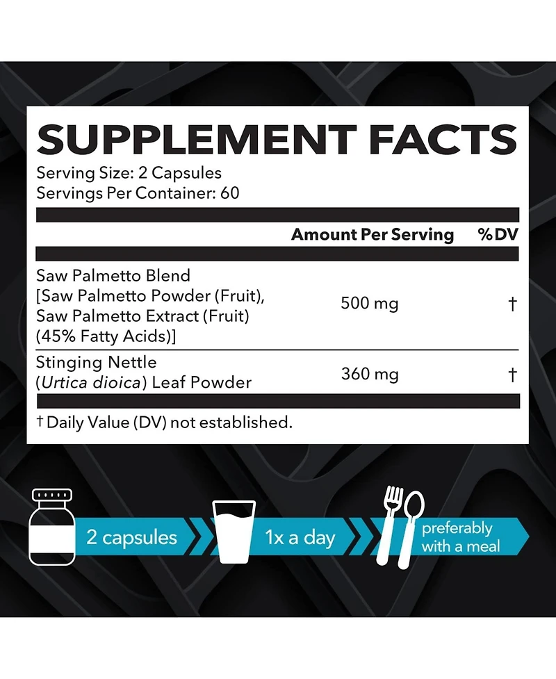 Saw Palmetto + Nettle Capsules, Havasu Nutrition, 120ct