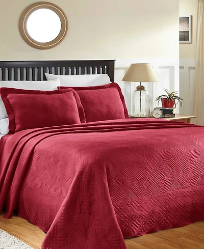 Superior Geometric Fret Textured Jacquard Matelasse All-Season -Piece Bedspread Set