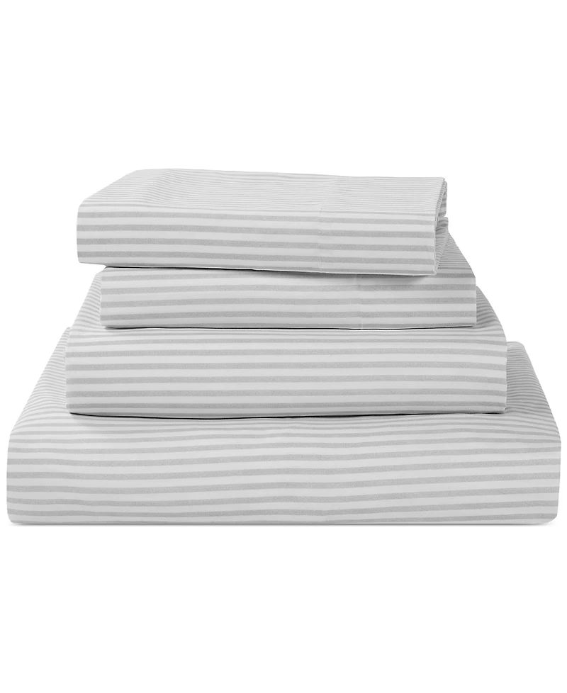 Sunham Microfiber Easy Care Printed 4-Pc. Sheet Set