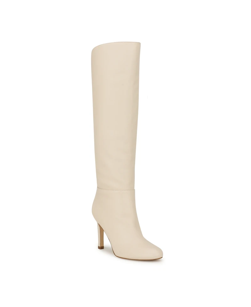 Nine West Women's Sancha Almond Toe Stiletto Heel Dress Wide Calf Boots