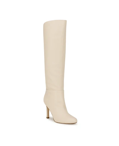 Nine West Women's Sancha Almond Toe Stiletto Heel Dress Wide Calf Boots