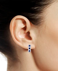 Lab-Grown Opal (1/4 ct. t.w.) & White Sapphire Triple Halo Leverback Earrings 14k Rose Gold-Plated Sterling Silver (Also i