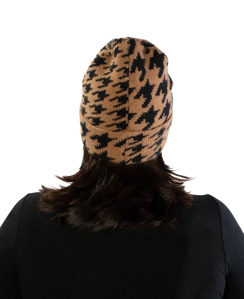 Marcus Adler Houndstooth Cuff Beanie