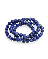 Bling Jewelry Stackable Set Of 3 Natural Stone Round Bead 8MM Multi Strand Stretch Bracelet