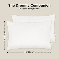 2pk Jumbo Toddler Pillow - Soft Organic Cotton Kids Pillows for Sleeping - 14X20 Travel Pillow for Kids Age 2-5