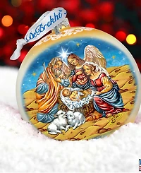 Designocracy Regal Nativity Lg Holiday Mercury Glass Collectible Ornaments G. DeBrekht
