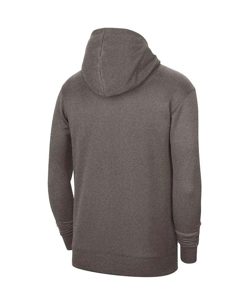 Men's and Women's Nike Olive Gray Dallas Mavericks 2023/24 Performance Spotlight On-Court Practice Pullover Hoodie