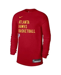 Men's and Women's Nike Red Atlanta Hawks 2023/24 Legend On-Court Practice Long Sleeve T-shirt