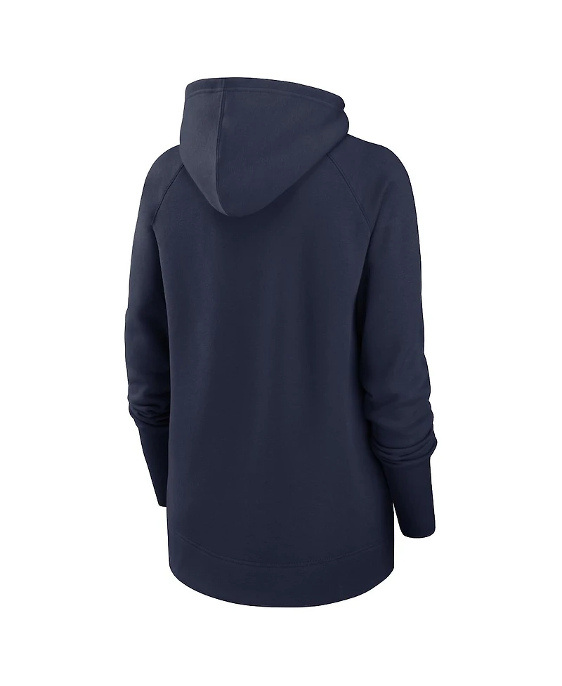Women's Nike College Navy Seattle Seahawks Asymmetrical Raglan Full-Zip Hoodie