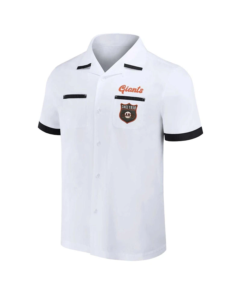 Men's Darius Rucker Collection by Fanatics White San Francisco Giants Bowling Button-Up Shirt